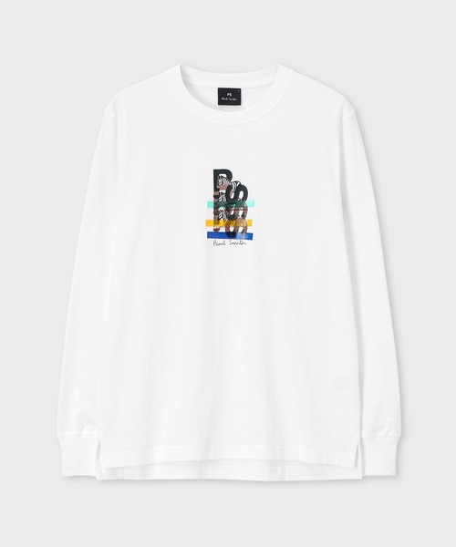 PS Paul Smith 新品 長袖カットソー Tシャツ 白 ホワイト L Signature Stripe Bar