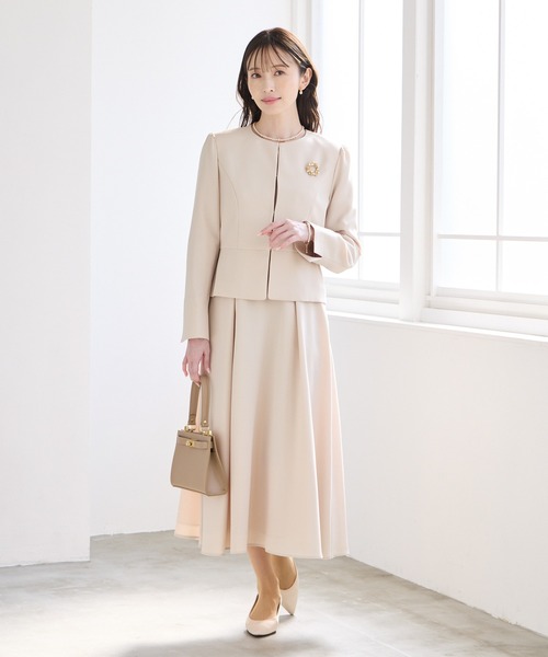 AIMER（エメ） ワンピース レース袖×ウエストタックフィット＆フレア