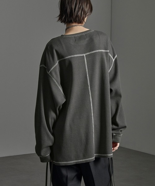 ◆boohoo◆ ステッチTシャツ＆ニットトラックスーツ / taupe 6.2オンス オープンエンド糸 ヘンリーネックTシャツ (CROSS