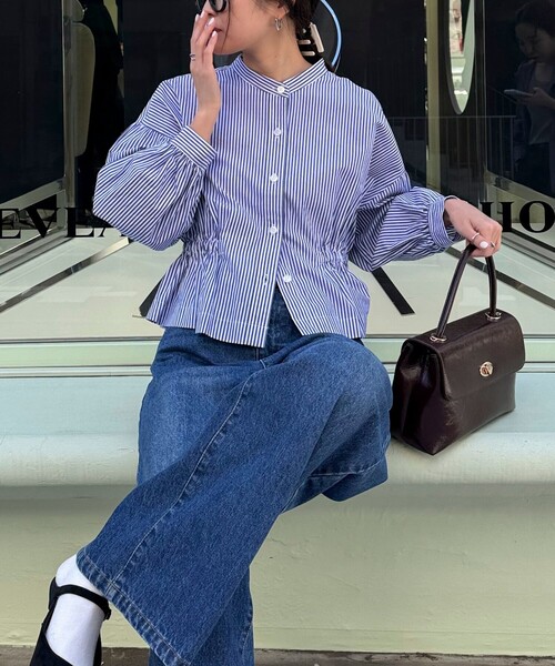 fredy emue ブラウス シャツ クロップドウエストギャザー
