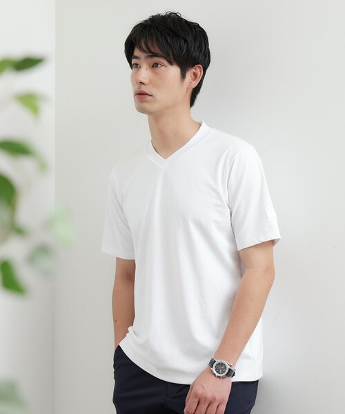 TAKEO KIKUCHI（タケオキクチ） tシャツ テーラードジャージ Vネック 