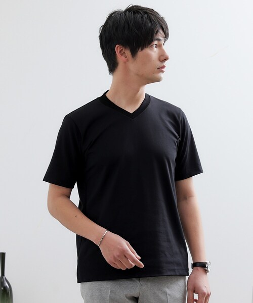 TAKEO KIKUCHI（タケオキクチ） tシャツ テーラードジャージ Vネック