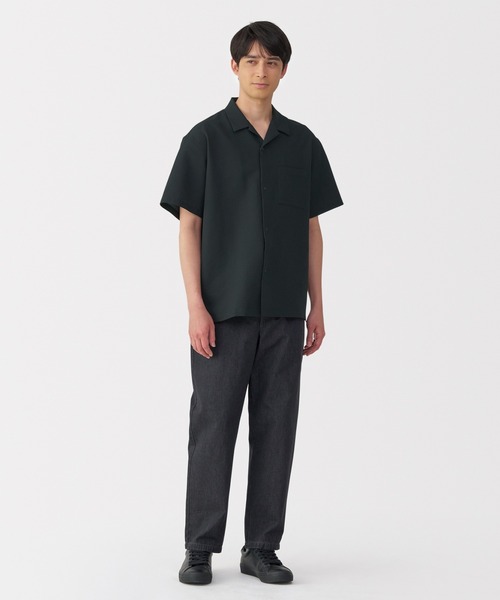 メンズ 半袖シャツ 無地シャツ ノーカラー半袖シャツ a1140 シャツ メンズ 半袖 ボタンダウンシャツ バンドカラーシャツ
