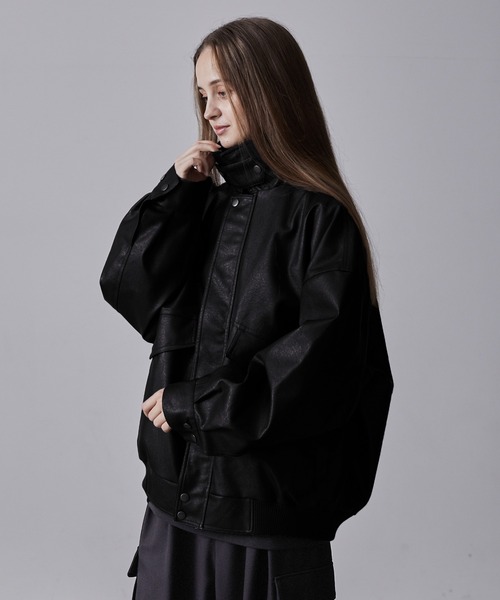 CLEL レザーブルゾン ブラック Sサイズ CLEL（クレイル） ジップアップブルゾン S ブラック メンズ : ZOZOTOWN