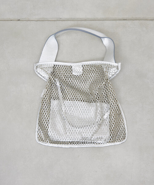 美品◎arron 肩かけ ポーチ付 ワンショルダーバッグ トートバッグ メッシュ GALLARDAGALANTE トートバッグ 「ARRON」メッシュバッグ