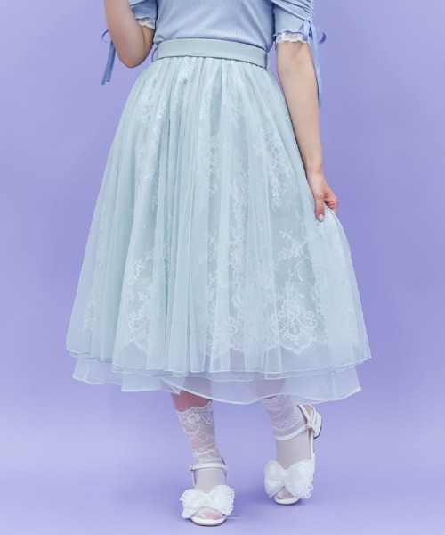 【axes femme】ライトブルー レーススカート　未使用品 axes femme スカート 「公式オンラインショップ/ZOZOTOWN限定