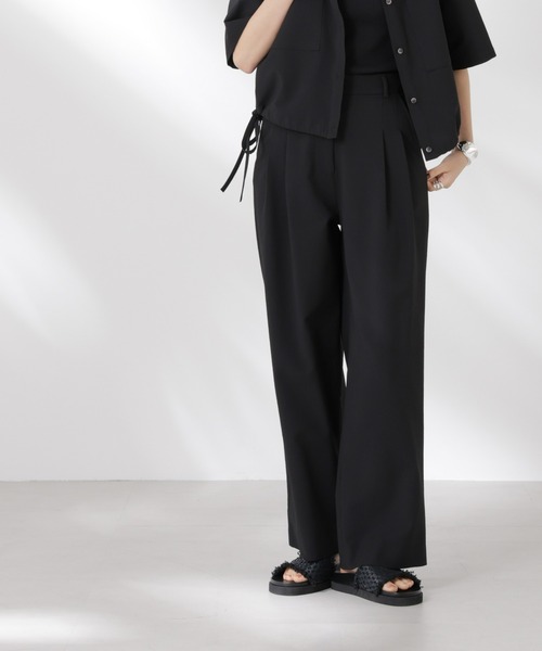 NANO universe（ナノ・ユニバース） パンツ サッカータックワイド