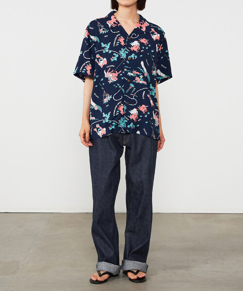 ブラウス シャツ SUN SURF | 半袖ハワイアンシャツ “PANIOLA TOWN” WOMEN レディース Bshop｜SUN SURF | 半袖ハワイアンシャツ 