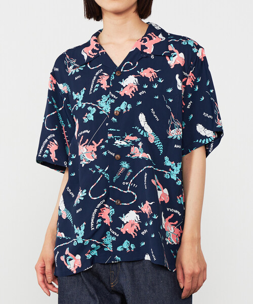ブラウス シャツ SUN SURF | 半袖ハワイアンシャツ “PANIOLA TOWN” WOMEN レディース