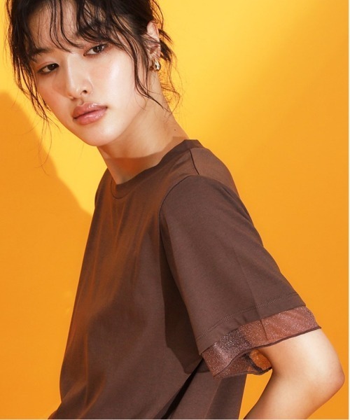 THE SHOP TK tシャツ 「ひんやり/UV/洗濯機OK」袖シアーTシャツ