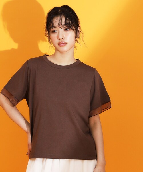 N°21 シアーTシャツ NEUNA（ヌナ） tシャツ シアーカラーリブトップス レディース