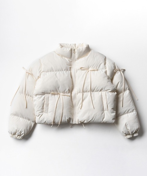 「me+em select」 中綿ブルゾン FREE ブラック レディース_画像9