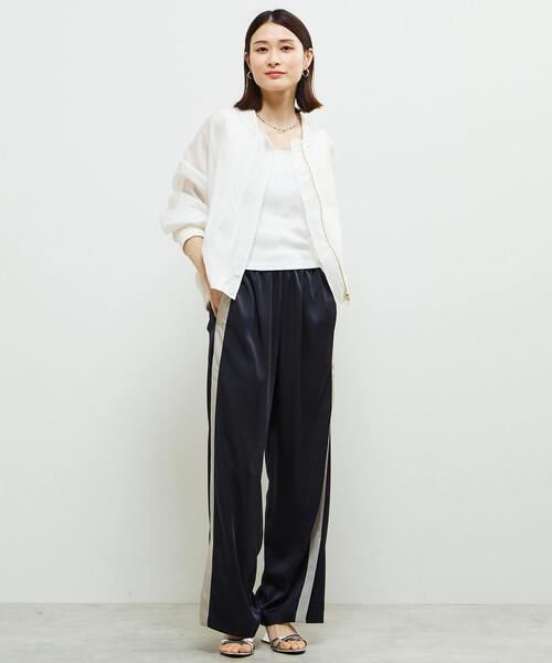 「SOFFITTO」 ジップアップブルゾン FREE ホワイト レディース_画像4