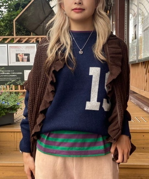 BEAMS BOY（ビームス ボーイ） マフラー ストール 透かし編み フリル