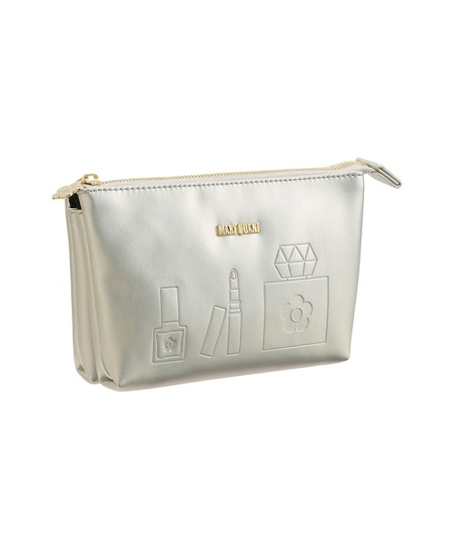 すぐ届く MARY QUANT* エンボスコスメ 3ポケットポーチ 送料込 MARY QUANT ポーチ マリークワント mary quant エンボスコスメ 3