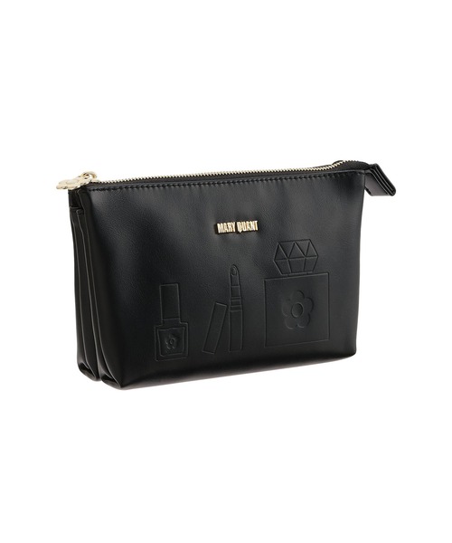 すぐ届く MARY QUANT* エンボスコスメ 3ポケットポーチ 送料込 MARY QUANT ポーチ マリークワント mary quant エンボスコスメ 3