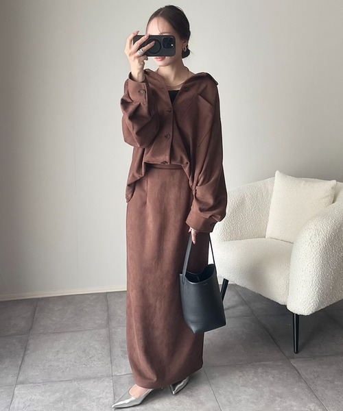 ANGIE セットアップ 「2点セット」フェイクスエード オーバーサイズ