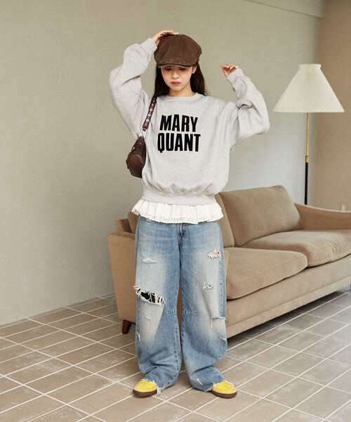 新品未使用タグ付★MARY QUANT × PUBLUXレースロゴスウェット PUBLUX（パブリュクス） トレーナー スウェット MARY QUANT × PUBLUX