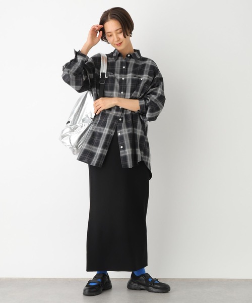 「MIESROHE」 長袖シャツ FREE ライトブルー レディース MIESROHE - オーバーサイズとろみシャツ(ブルー)ポリエステル