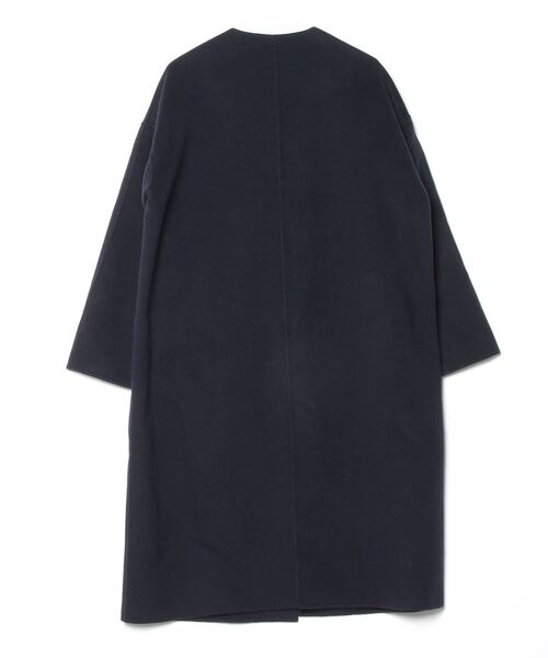 CINOH（チノ） ノーカラーコート 38 ネイビー レディース : ZOZOTOWN