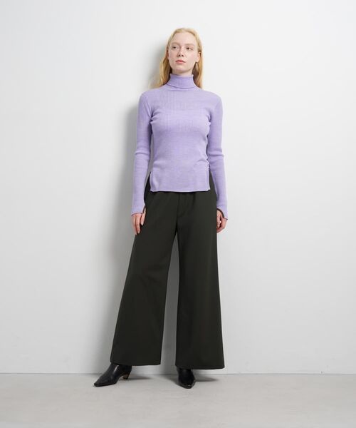 LANVIN en Bleu ニット セーター カラーポイントリブタートル