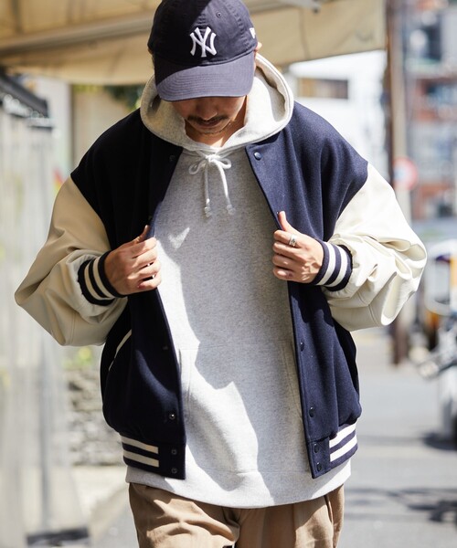 美品　FREAK'S STORE スタジャン　L FREAK'S STORE（フリークスストア） スタジャン LARGE ネイビー メンズ