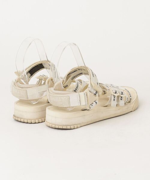 「beautiful people」 フラットサンダル「creationstokyo × shakaコラボ」 - ホワイト レディース_画像2