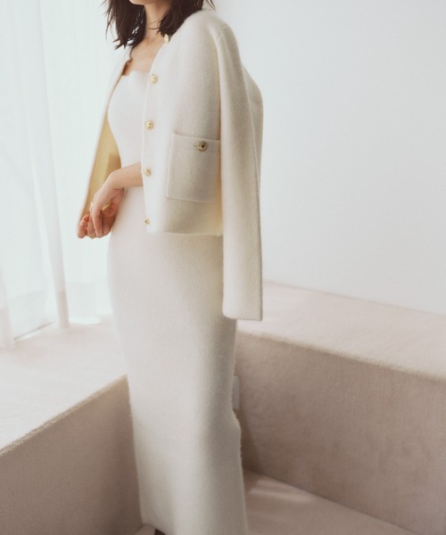 ワンピース カシミヤブレンドキャミソールニットワンピース