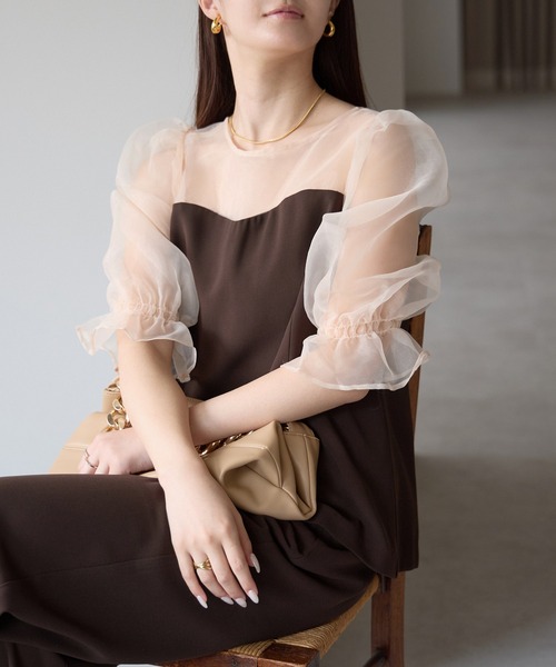 パンツドレス 入学式 卒業式 フォーマル シアースリーブ パンツドレス 上下２点セット/結婚式 セレモニー(S，M，L，XL)_13