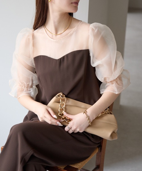 パンツドレス 入学式 卒業式 フォーマル シアースリーブ パンツドレス 上下２点セット/結婚式 セレモニー(S，M，L，XL)_4