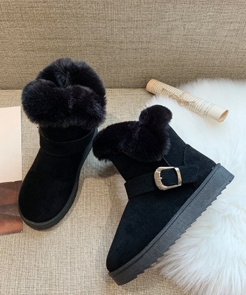 lilful ブーツ 「25年秋冬新作」ベルト付き フェイクファームートン