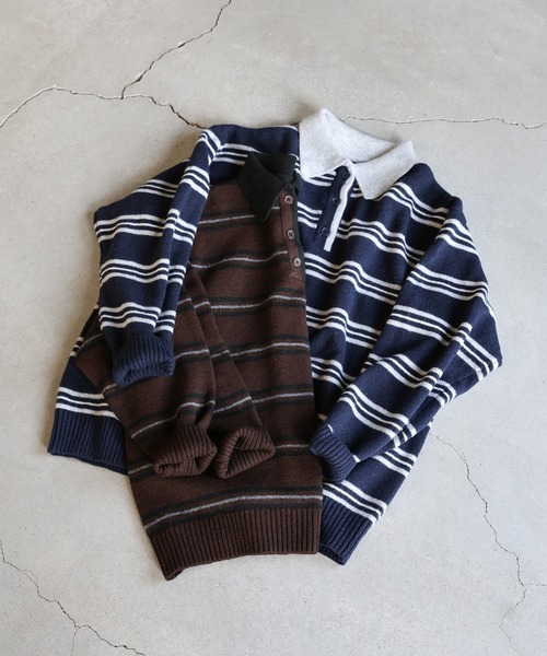 select MOCA（セレクトモカ） ニット セーター ポロボーダールーズ