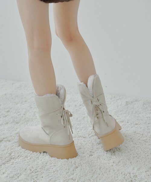 【美品】COACHロゴパターン ベージュムートンブーツ 美品】COACHロゴパターン ベージュムートンブーツ COACH（ブーツ）の