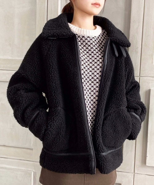 「moment+」 ブルゾン M ブラック レディース_画像5