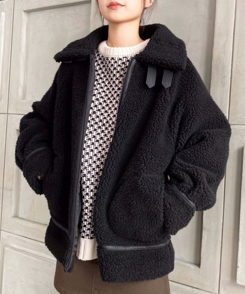 「moment+」 ブルゾン M ブラック レディース_画像8