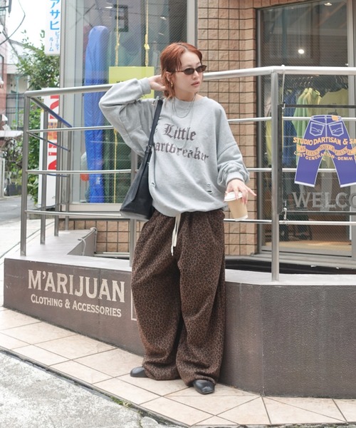 TEEN BOOP ワイドパンツ パンツ レオパードボリュームラフパンツ