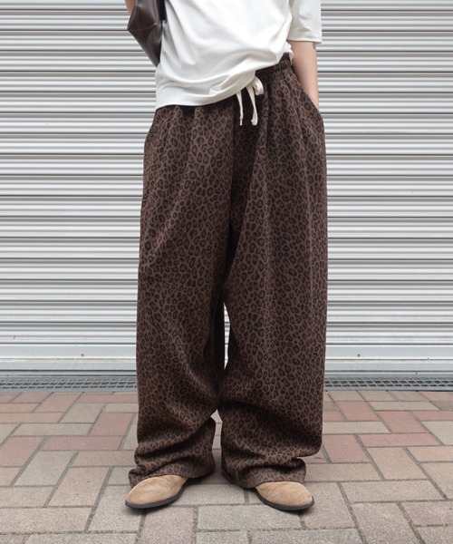TEEN BOOP ワイドパンツ パンツ レオパードボリュームラフパンツ