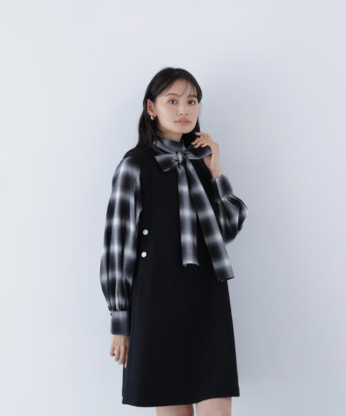 NATURAL BEAUTY BASIC ジャンパースカート 圧縮ミニジャンスカ