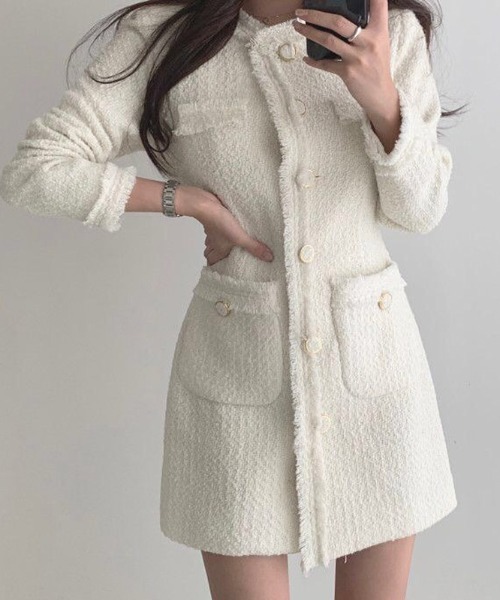 FREE STYLISTS 「wwyr」ノーカラージャケット FREE ホワイト