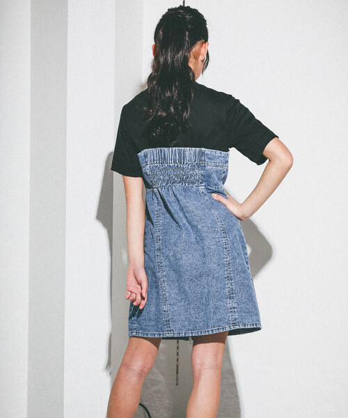 「ZIDDY」 「KIDS」半袖ワンピース 130cm ネイビー キッズ_画像2