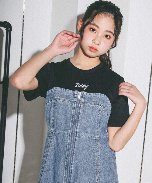 「ZIDDY」 「KIDS」半袖ワンピース 130cm ネイビー キッズ_画像4