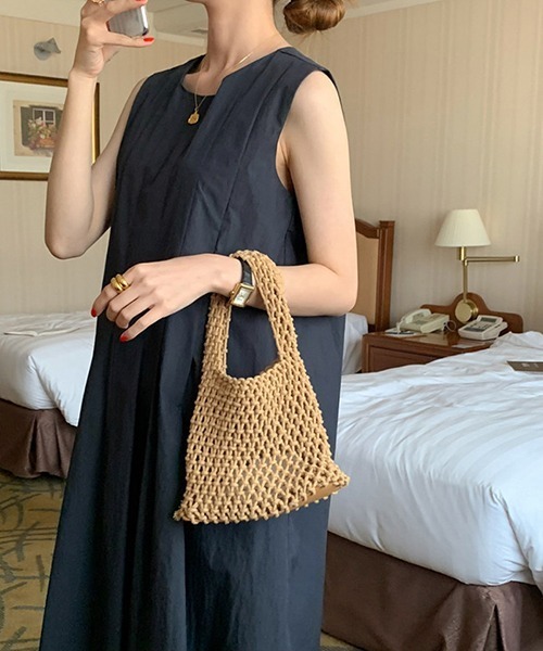 「FREE STYLISTS」 ノースリーブワンピース FREE ブラック レディース_画像6