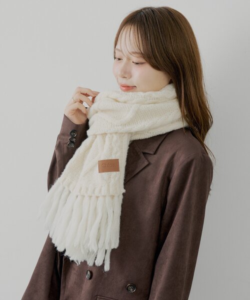 Chico（チコ） マフラー ストール ケーブルニットマフラー レディース