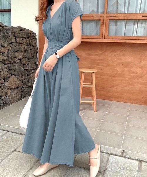 「LUGG NAGG」 「Ai Mi Li」半袖ワンピース S グリーン レディース_画像4