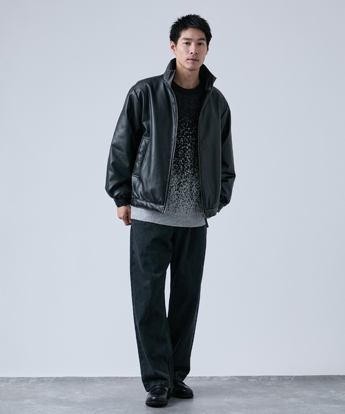 OSKR ブルゾン アウター OSKR別注 シンセティックレザージップ中綿