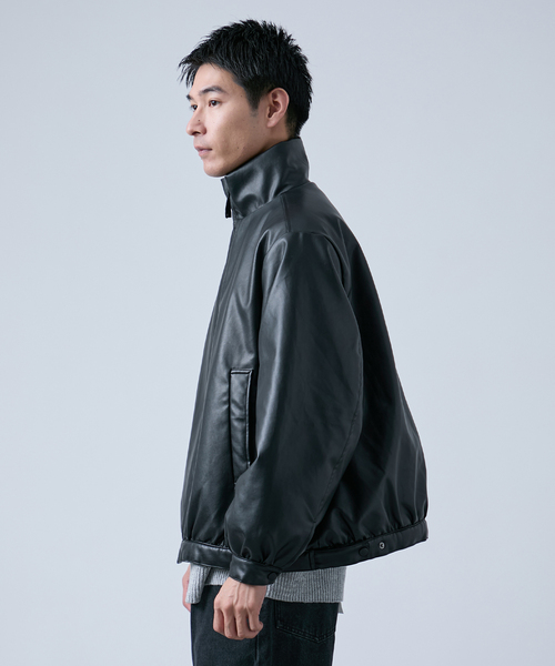 OSKR ブルゾン アウター OSKR別注 シンセティックレザージップ中綿