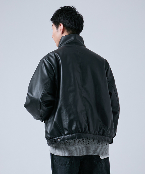 OSKR ブルゾン アウター OSKR別注 シンセティックレザージップ中綿