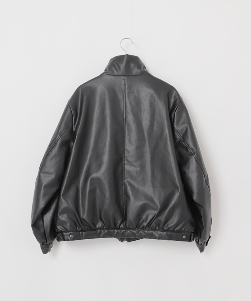 ✨本革 カウレザー✨CORSAIRE 中綿ブルゾン 黒 Free OSKR ブルゾン アウター OSKR別注 シンセティックレザージップ中綿