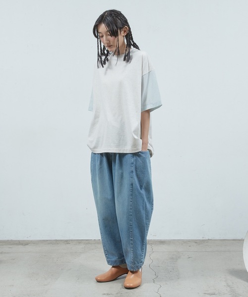uvカット ワイドパンツ ジーンズ デニム3サイドPT メンズ レディースの画像