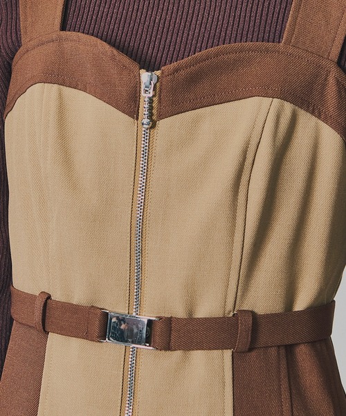 REDYAZEL（レディアゼル） ワンピース フロントジップバイカラー